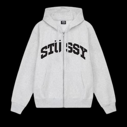 Stussy Block Sport Zip Hoodie 'Ash Heather'