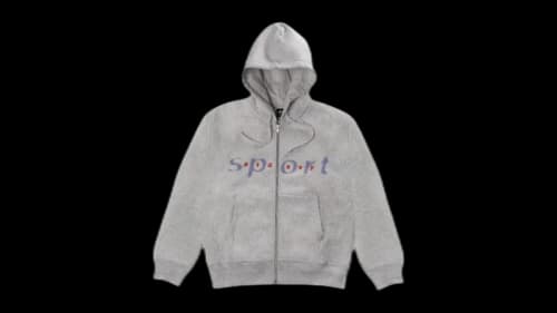 Stussy Dot Sport Zip Hoodie Ash