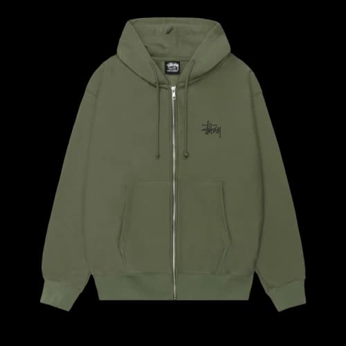 Stussy Basic Zip Hoodie 'Olive'