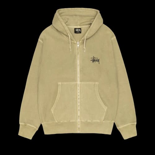 Stussy Basic Zip Hoodie Pigment Dyed 'Elm'