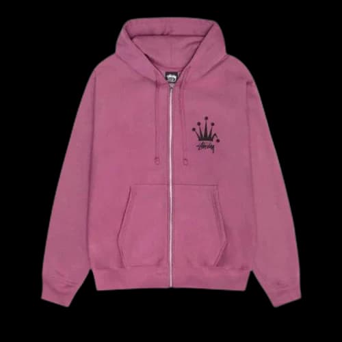 Stussy Regal Crown Zip Hoodie Berry