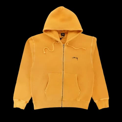 Stussy Smooth Stock Pigment Dyed Zip Hoodie 'Orange'