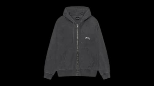 Stussy Smooth Stock Pig Dyed Zip Hoodie Black