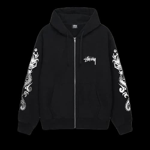 Stussy Dragons Zip Hoodie Black