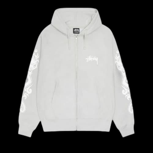 Stussy Dragons Zip Hoodie 'Fog'