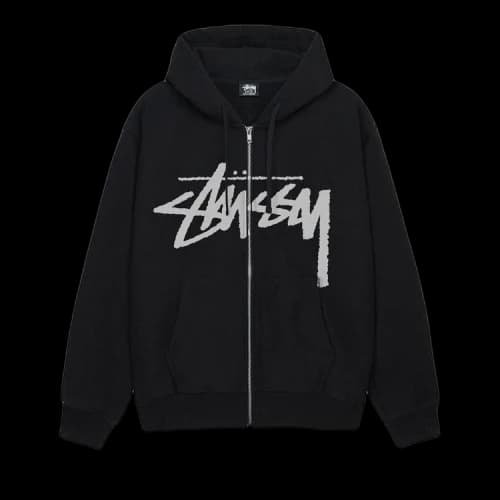 Stussy Stock Zip Hoodie 'Black'
