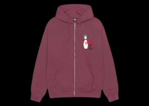 Stussy Kingpin Zip Hoodie Oxblood