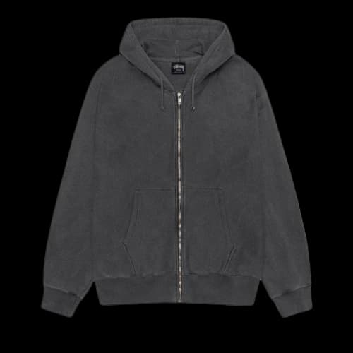 Stussy Buana Pigment Dyed Zip Hoodie Black