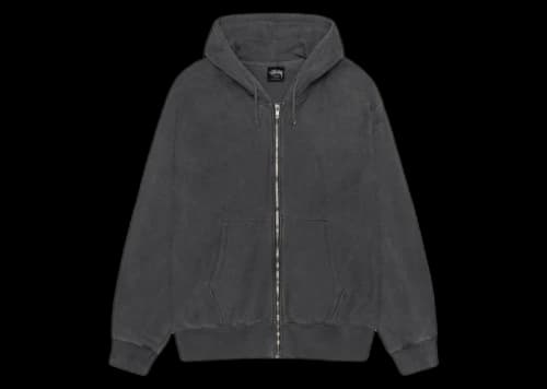 Stussy Buana Pigment Dyed Zip Hoodie Black