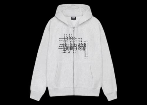 Stussy Refracted Zip Hoodie Ash Heather