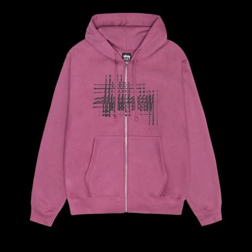 Stussy Refracted Zip Hoodie Berry