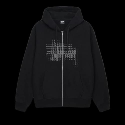 Stussy Refracted Zip Hoodie Black