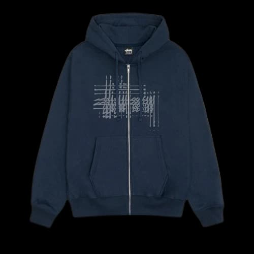 Stussy Refracted Zip Hoodie Navy
