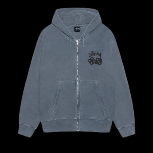 Stussy Dice Zip Hoodie Pigment Dyed 'Navy'
