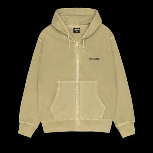 Stussy Jumbo Zip Hoodie Pigment Dyed 'Elm'