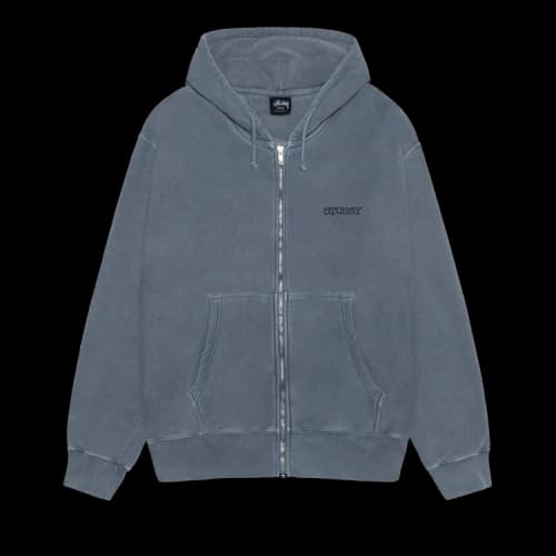 Stussy Jumbo Zip Hoodie Pigment Dyed 'Navy'
