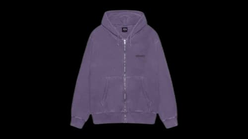 Stussy Jumbo Pig Dyed Zip Hoodie Grape