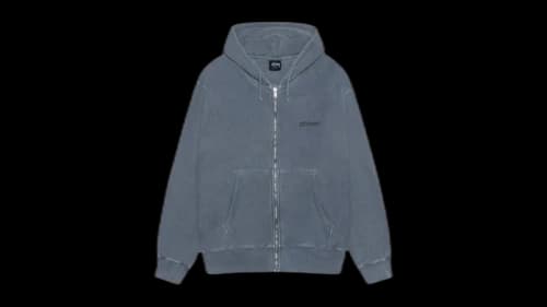 Stussy Jumbo Pig Dyed Zip Hoodie Navy