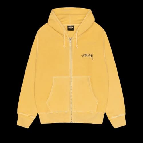 Stussy Modern Age Zip Hoodie Pigment Dyed 'Yellow'