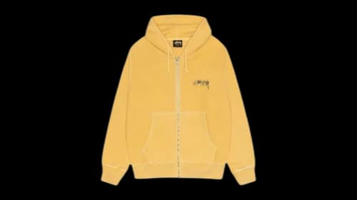 Stussy Modern Age Pig Dyed Zip Hoodie Yellow