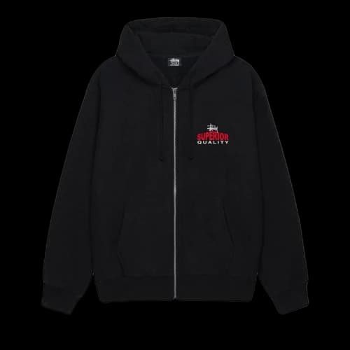Stussy Superior Quality Zip Hoodie (SS25) Black