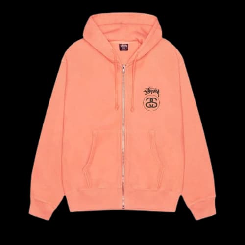 Stussy Stock Link Zip Hoodie Pigment Dyed 'Sherbert'