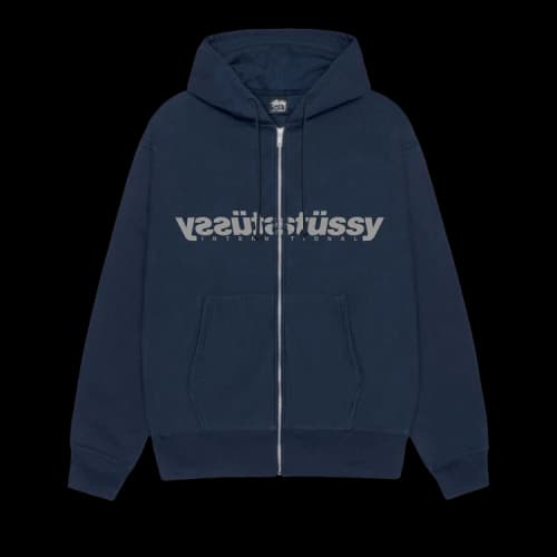 Stussy Mirror Zip Hoodie Navy
