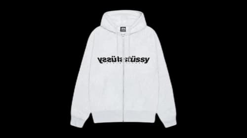 Stussy Mirror Zip Hoodie Wine