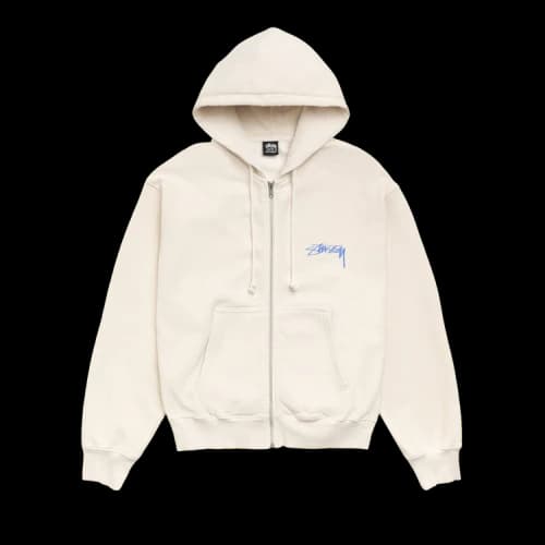 Stussy Stack Zip Hoodie Pigment Dyed 'Bone'