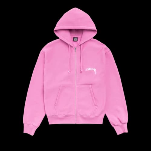 Stussy Skate Stack Zip Pigment Dyed Hoodie Pink