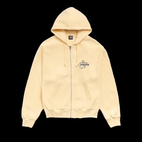 Stussy Surf Size Zip Hoodie 'Yellow'