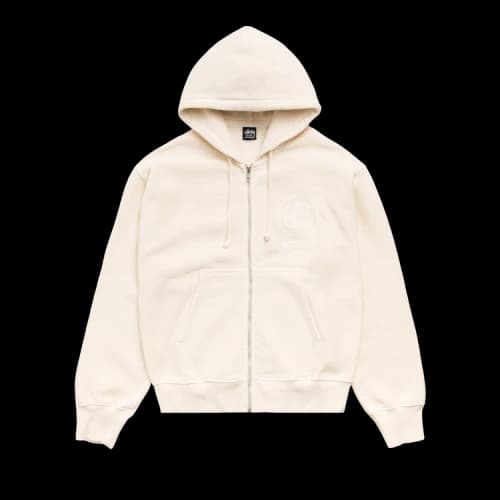 Stussy Link Sport Zip Hoodie Garment Dyed 'Bone'