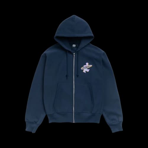 Stussy Dot Surf Puff Print Zip Hoodie 'Navy'