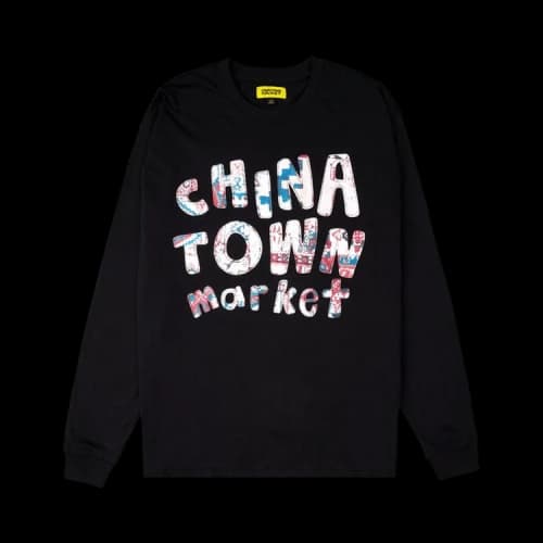 Chinatown Market Patchwork Long-Sleeve Tee 'Black'