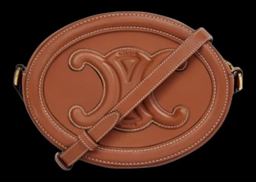 Celine Cuir Triomphe Oval Bag Tan