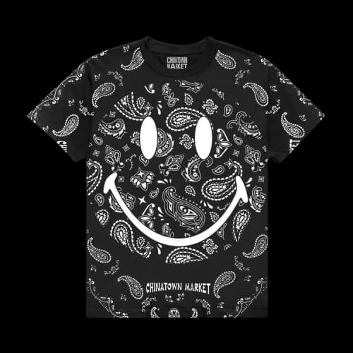 Chinatown Market Smiley Paisley Tee 'Black'