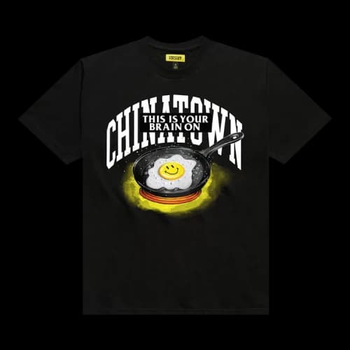 Chinatown Market Smiley Brain On Fried Tee 'Black'