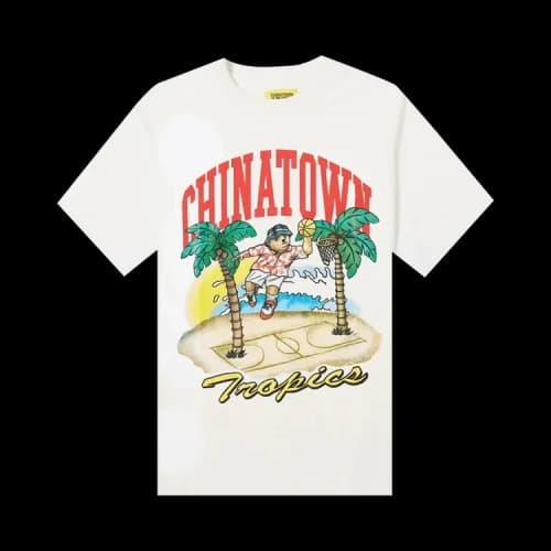 Chinatown Market Dunking Bear Watercolor T-Shirt 'Cream'