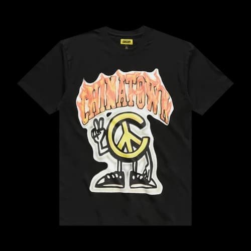 Chinatown Market Peace Guy Flame Arc T-Shirt 'Black'