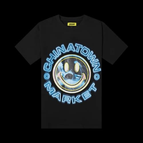 Chinatown Market Smiley Vapor Wave Tee 'Black'