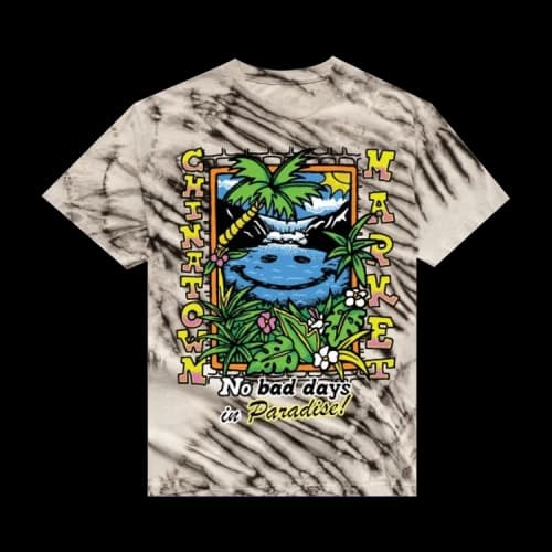 Chinatown Market Smiley No Bad Days In Paradise Tie-Dye Tee 'Tiger Tie Dye'