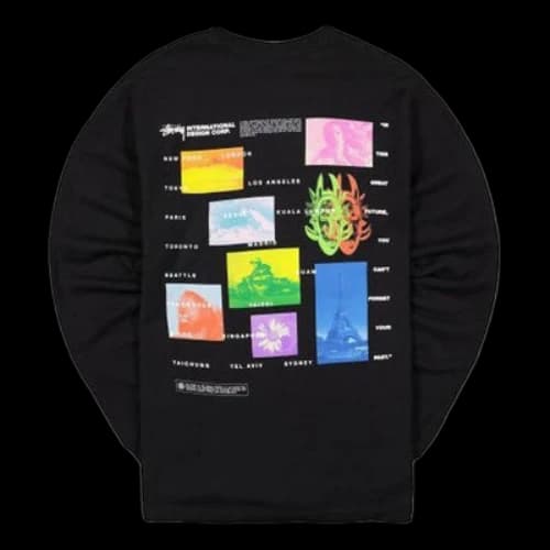 Stussy Unisex Great Future Round-neck Swea Black