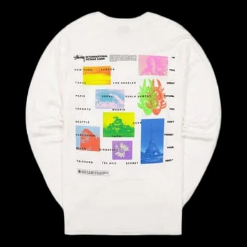 Stussy Great Future Back Printing Long Sleeves Round Neck Unisex White