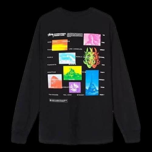 Stussy Great Future LS Tee Poster Pattern Long Sleeves Unisex Black