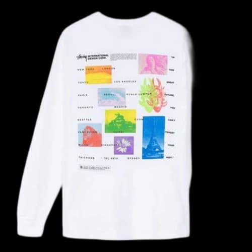 Stussy Great Future LS Tee Poster Pattern Long Sleeves Unisex White