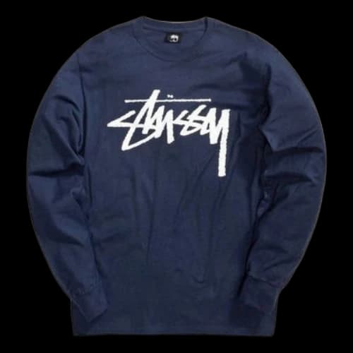 Stussy Stock Longsleeve Tee Navy Blue