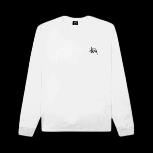 Stussy Basic Long-Sleeve Tee 'White'