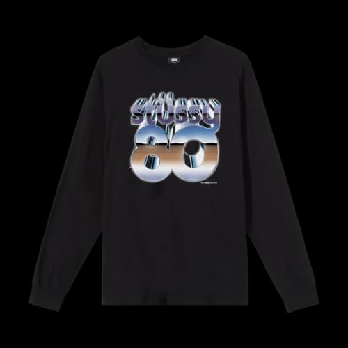 Stussy 80 Chrome Long-Sleeve Tee 'Black'