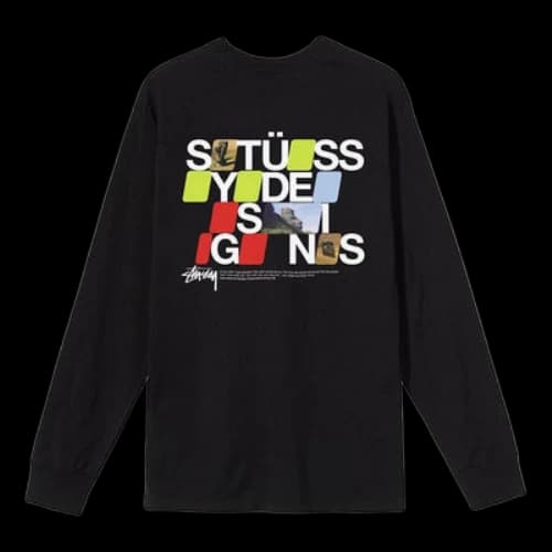 Stussy Moal Ls Tee Round Neck Printing Long Sleeves Black