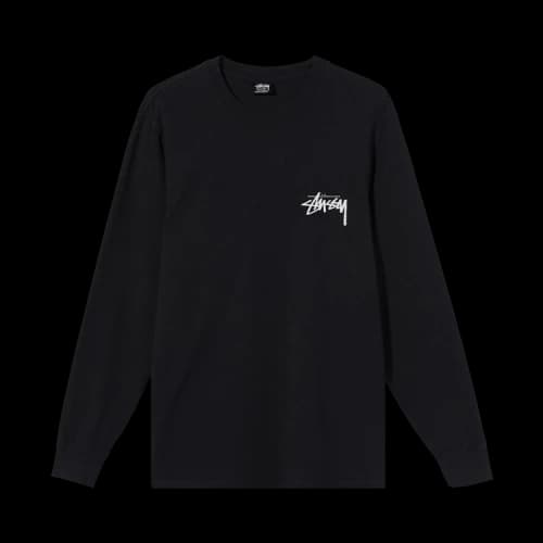 Stussy Spring Weeds Pigment Dyed Long-Sleeve Tee 'Black'